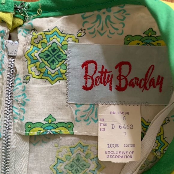 Deadstock 1950s pleated block print dress 23” XXS - Picture 5 of 7